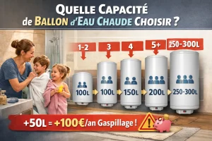Ballon d'eau chaude : quelle capacité choisir selon votre foyer ?