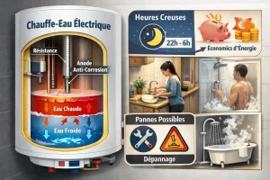 Chauffe-eau électrique : fonctionnement réel, coûts et limites avant d’acheter