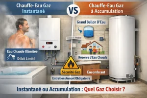 Chauffe-eau gaz : instantané ou accumulation, lequel choisir ?